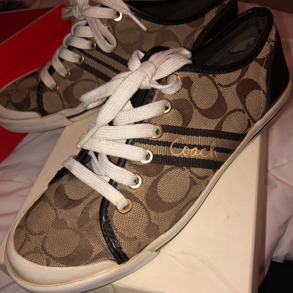 Coach Shoes - Coach Women's Brown Signature Canvas Sneaker